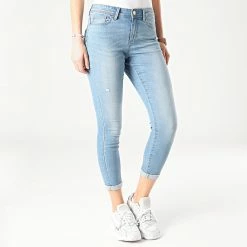 Meilleure affaire 🎉 Jean Skinny Femme Wauw Life Bleu Wash de Only 💯 -Promos Only Boutique only 250503 15223165 LIGHT MED BLUE DENIM NOOSSS21 20210210T135814 03