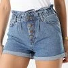 Offres 🔔 Short Jean Slim Femme Cuba Life Paperbag Bleu Denim de Only 🛒
