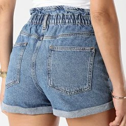 Offres 🔔 Short Jean Slim Femme Cuba Life Paperbag Bleu Denim de Only 🛒 -Promos Only Boutique only 257057 15200196 MEDIUM BLUE DENIM 20210409T145805 04