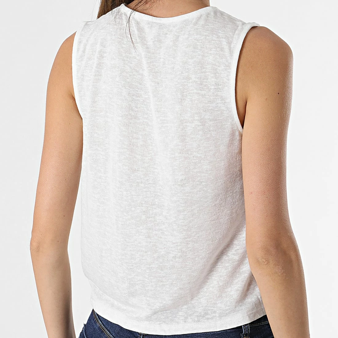 Nouveau 🔔 Top Femme Sans Manches Rita Ecru de Only 💯 4 Nouveau 🔔 Top Femme Sans Manches Rita Ecru de Only 💯 – Image 4