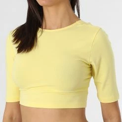 Meilleur prix ❤️ Top Crop Femme Tira Life Jaune de Only 🛒