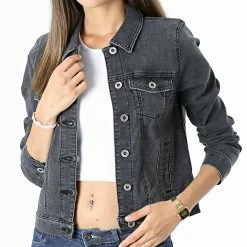 Le moins cher ✔️ Veste Jean Femme Dina Gris Anthracite de Only 😉