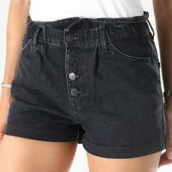 Meilleure vente 😉 Short Jean Slim Femme Cuba Life Paperbag Noir de Only 🤩