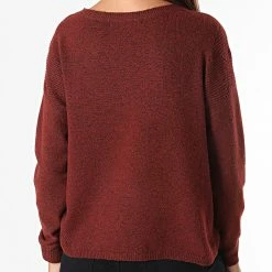 Remise 🎁 Pull Femme Prime Bordeaux Chiné de Only 👍 -Promos Only Boutique only 273484 15206674 FIRED BRICK WMELANGE 20210729T163817 04