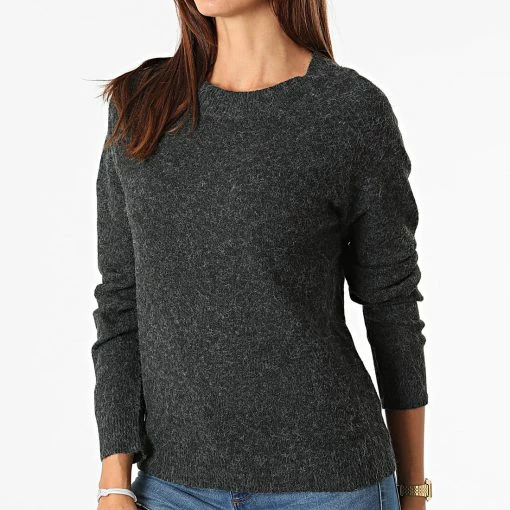 Top 10 🌟 Pull Femme Rica Life Noir Chiné de Only 👏 -Promos Only Boutique only 279084 15204279 BLACK W MELANGE NOOS 20210827T124723 01