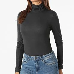 Vente flash ⌛ Tee 👕 Shirt Manches Longues Femme Lela Life Gris Anthracite de Only 😉