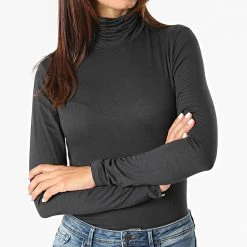 Vente flash ⌛ Tee 👕 Shirt Manches Longues Femme Lela Life Gris Anthracite de Only 😉 -Promos Only Boutique only 280839 15212528 PHANTOM 20210827T124800 03