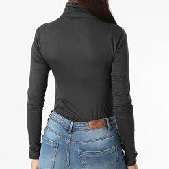 Vente flash ⌛ Tee 👕 Shirt Manches Longues Femme Lela Life Gris Anthracite de Only 😉 -Promos Only Boutique only 280839 15212528 PHANTOM 20210827T124801 04