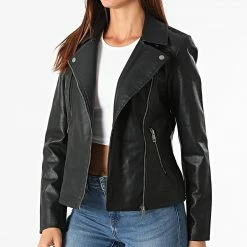 Promos Only Boutique 10 Budget 🛒 Veste Biker Femme Melisa Noir de Only 🔥