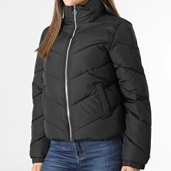 Meilleure vente 🎁 Doudoune Femme Finno Noir de Only ⭐ -Promos Only Boutique only 280844 15221646 BLACK SILVER 20210916T163455 03