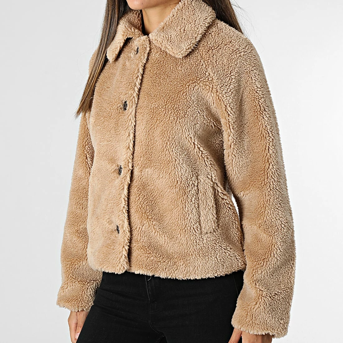 Bon marché 🛒 Veste Fourrure Polaire Femme Emily Brun de Only 👍 3 Bon marché 🛒 Veste Fourrure Polaire Femme Emily Brun de Only 👍 – Image 3