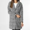 Vente flash ✔️ Manteau Femme New Emma Carreaux Noir Blanc de Only 👏