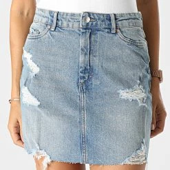 Coupon ⭐ Jupe Jean Femme Rose Bleu Wash de Only 🥰 -Promos Only Boutique only 283974 15236713 MED BLU DENIM 20210921T143527 03