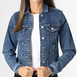 Meilleure vente 😉 Veste Jean Femme Tia Life Bleu Denim de Only ❤️