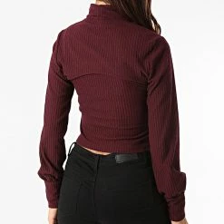 Acheter ✔️ Top Crop Femme Manches Longues Nella Bordeaux de Only 👍 -Promos Only Boutique only 286287 15240982 WINETASTING 20211027T135947 04