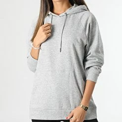 Meilleure affaire 🔔 Sweat Capuche Femme Naja Life Gris Chiné de Only 😍