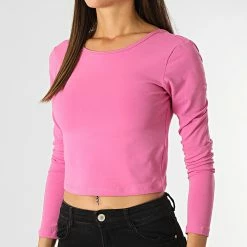 Budget 💯 Top Crop Manches Longues Femme Pure Life Rose de Only ❤️ -Promos Only Boutique only 288067 15248492 FIJI FLOWER 20211014T160520 03