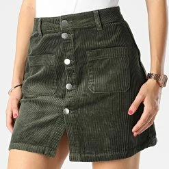 Coupon 🔔 Jupe Femme Shiraz Vert Kaki de Only 👍