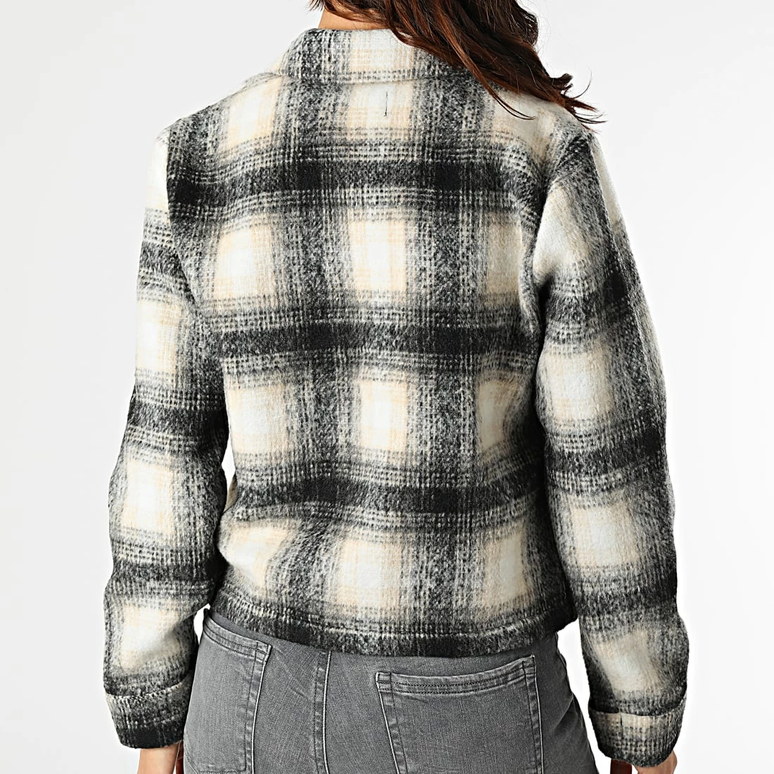 Remise 🤩 Surchemise Femme A Carreaux Lou Noir Blanc de Only 🧨 4 Remise 🤩 Surchemise Femme A Carreaux Lou Noir Blanc de Only 🧨 – Image 4