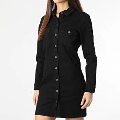 Acheter 🔥 Robe Jean A Manches Longues Femme Sanna Noir de Only 🔥 -Promos Only Boutique only 293487 15197082 BLACK DENIM 20211217T155142 03