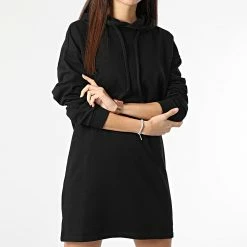 Meilleur prix 😀 Robe Sweat Capuche Femme Dreamer Life Noir de Only ✨