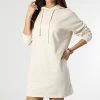 Meilleure affaire ✨ Robe Sweat Capuche Femme Dreamer Life Beige de Only 🎁