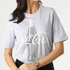 Bon marché 🤩 Tee 👚 Shirt Femme Coca Cola Life Bleu Clair de Only 🌟 -Promos Only Boutique only 295238 15250989 COSMIC SKY BOTTLE 20211222T093354 03