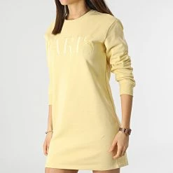 Remise 👏 Robe Sweat Crewneck Femme Paris Jaune de Only ⌛ 6 Remise 👏 Robe Sweat Crewneck Femme Paris Jaune de Only ⌛ -Promos Only Boutique only 300314 15253928 STRAW PARIS EMB 20220201T161728 03