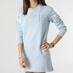 Les meilleures critiques de 🌟 Robe Sweat Crewneck Femme Paris Bleu Clair de Only 🔔