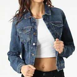 Tout neuf ✨ Veste Jean Femme Westa Bleu Denim de Only 👏 -Promos Only Boutique only 300322 15192447 DARK BLUE DENIM 20220204T161554 03