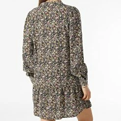 Vente flash 🥰 Robe Manches Longues Femme Piper Noir Beige Floral de Only ⌛ -Promos Only Boutique only 300330 15247367 BLACK CHARDONNAY 20220201T162045 04