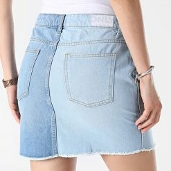 Nouveau 🛒 Jupe Jean Femme Lyanna Bleu Wash de Only ⌛ -Promos Only Boutique only 303581 15251240 MEDIUM BLUE DENIM 20220224T162603 04