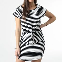 Le moins cher ⌛ Robe Femme May Bleu Marine Blanc de Only 🌟 -Promos Only Boutique only 305416 15153021 NIGHT SKY SINGLE STR 20220310T152515 03