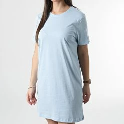 Promo 😀 Robe Tee 👚 Shirt Femme May Bleu Ciel de Only 😀 -Promos Only Boutique only 305442 15233271 CASHMERE BLUE 20220310T152256 03