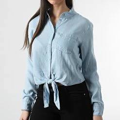 Top 10 🛒 Chemise Manches Longues Femme Jasper Bleu Wash de Only 🔔 -Promos Only Boutique only 305452 15252957 LIGHT BLUE DENIM 20220310T152229 03