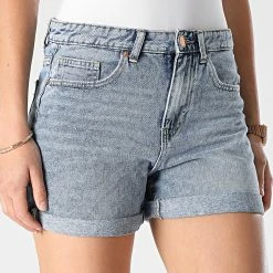 Coupon 🛒 Short Femme Phine Bleu Wash de Only ❤️ -Promos Only Boutique only 308499 15196224 LIGHT BLUE DENIM 20220322T155733 03