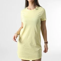 Meilleur prix 🌟 Robe Tee 👚 Shirt Femme May Jaune de Only 🤩 -Promos Only Boutique only 308505 15257475 LEMON MERRINGUE 20220310T161107 03