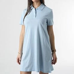 Meilleure vente ❤️ Robe Polo Femme Fenja Bleu Ciel de Only 🥰