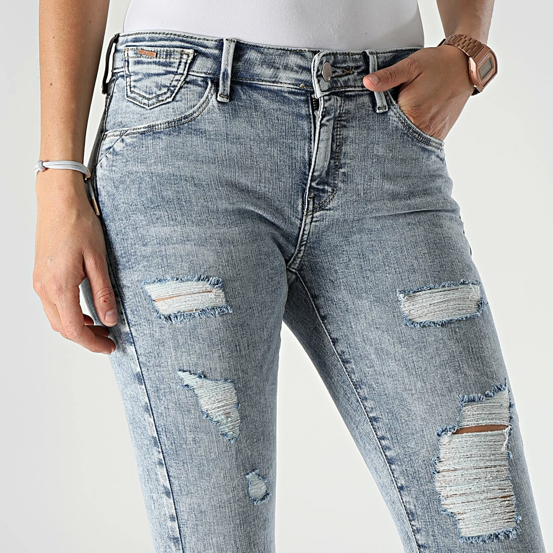 Remise 😍 Jean Skinny Femme Carmen Bleu Wash de Only 👍 2 Remise 😍 Jean Skinny Femme Carmen Bleu Wash de Only 👍 – Image 2