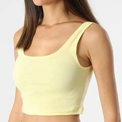 Remise 🎁 Débardeur Femme Crop Kira Jaune de Only 😍 -Promos Only Boutique only 309537 15240303 LEMON MERRINGUE 20220329T155059 03