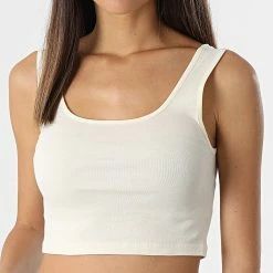 Sortie 🎁 Débardeur Femme Crop Kira Beige de Only ❤️
