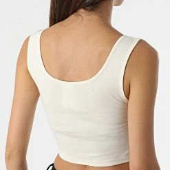 Sortie 🎁 Débardeur Femme Crop Kira Beige de Only ❤️ -Promos Only Boutique only 309545 15240303 CLOUD DANCER 20220408T114510 04