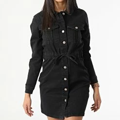 Tout neuf 🧨 Robe Jean Femme Sanna Noir de Only 🧨 -Promos Only Boutique only 312103 15236621 BLACK DENIM 20220411T113119 03