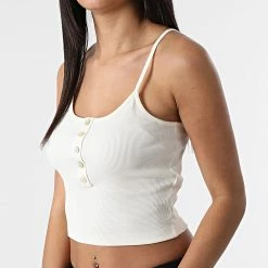 Meilleur prix 🔔 Top Femme Crop Nessa Beige de Only 🌟