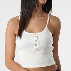 Meilleur prix 🔔 Top Femme Crop Nessa Beige de Only 🌟 -Promos Only Boutique only 313553 15231169 CLOUD DANCER 20220415T160126 03