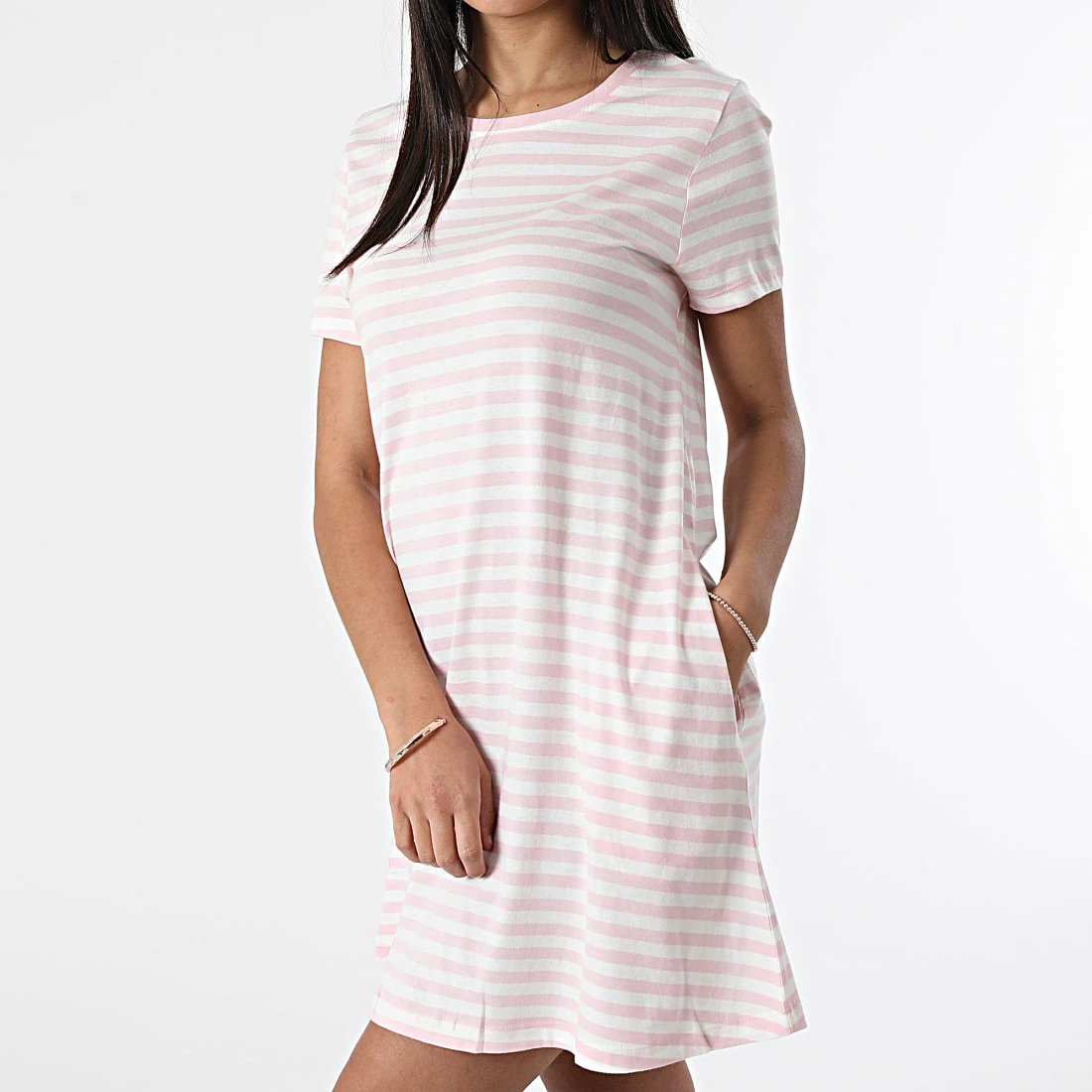Acheter 🔔 Robe Tee 👕 Shirt Femme Pocket Stripe Rose de Only 🌟 3 Acheter 🔔 Robe Tee 👕 Shirt Femme Pocket Stripe Rose de Only 🌟 – Image 3