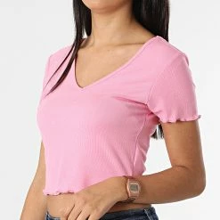 Grosses soldes 🧨 Top Femme Crop Kika Rose de Only 🛒