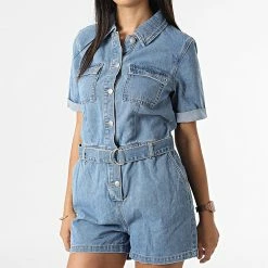 Meilleur prix 👏 Combishort Jean Femme Ally Bleu Denim de Only 🎉