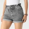 De gros ⭐ Short Jean Slim Femme Cuba Paperbag Gris de Only 😍
