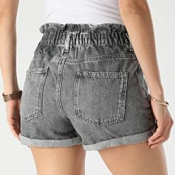 De gros ⭐ Short Jean Slim Femme Cuba Paperbag Gris de Only 😍 -Promos Only Boutique only 318250 15200196 GREY DENIM 20220512T154906 04